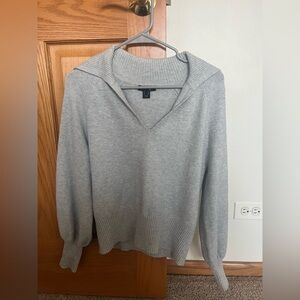 Women’s Gray V-Neck Sweater